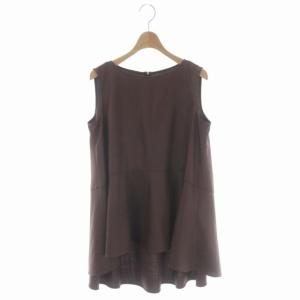 FOXEY NEW YORK BON VIE TOP ノースリーブブラウス カットソー 40 ブラウン 43467