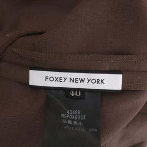 FOXEY NEW YORK 43486 ADDISON パンツ ワイド タック 40 カカオ ブラウン