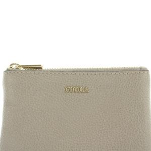 FURLA コインケース 小銭入れ レザー ロゴ グレージュ