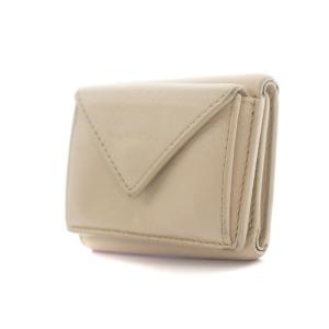 BALENCIAGA ペーパーミニウォレット 三つ折り財布 レザー ベージュ 591446