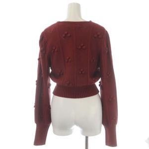 Mame Kurogouchi 22AW BUBBLE PATTERN CROPPED KNITTED CARDIGAN 2 レッド