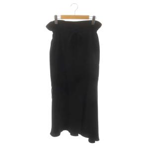 ドローストリング スカート フレア ロング 1 黒 ブラック