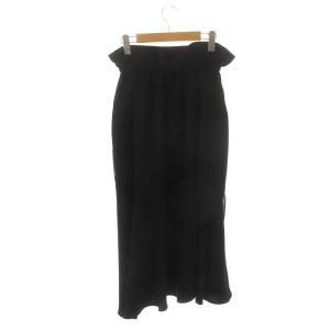 AKIRANAKA ドローストリング スカート フレア ロング 1 黒 ブラック