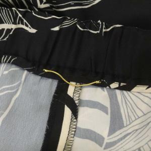 botany パンツ イージー ワイド ボタニカル柄 黒 ブラック ライト  