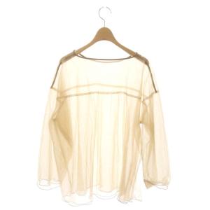 BEAUTY&YOUTH UNITED ARROWS ナイロンチュール レイヤード プルオーバー カットソー 長袖 ベージュ