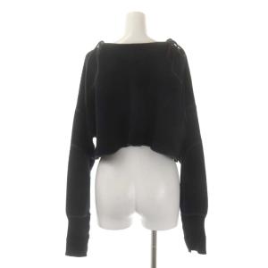 BEAMS BOY 22AW ミリタリー ショート プルオーバー ニット セーター 長袖 リボン 黒 ブラック