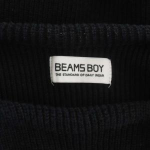 BEAMS BOY 22AW ミリタリー ショート プルオーバー ニット セーター 長袖 リボン 黒 ブラック