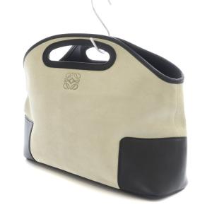 LOEWE ハンドバッグ トートバッグ アナグラム スエード 緑 グリーン