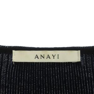 ANAYI クルーネックニット セーター 長袖 ウール 38 紺 ネイビー