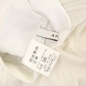 ANAYI 21AW シルクローンプリーツロングフレアスカート マキシ フレア 36 オフホワイト