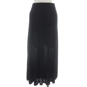 Deuxieme Classe knit wrap スカート ロング フレア シアー 黒 ブラック
