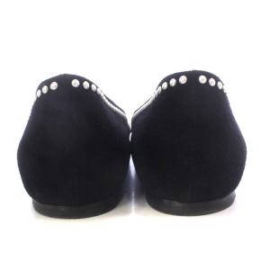 JIMMY CHOO ROMY FLAT パンプス フラット パール スエード 38 ブラック