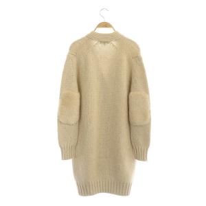 Drawer ムートンパッチロングカーディガン 1 ベージュ