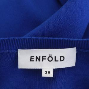 ENFOLD 21SS 4WAYハイゲージコットンニット チュニック 長袖 38 青 ロイヤルブルー