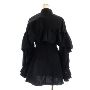 ENFOLD 22AW FLARE BLOUSE ブラウス 長袖 チュニック丈 38 ブラック