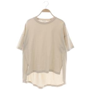 シルケット天竺 フレアヘムTシャツ カットソー 半袖 バックテール 38 ベージュ