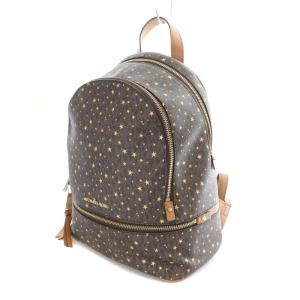 MICHAEL KORS モノグラム 星柄 リュックサック デイパック PVC 茶 ブラウン