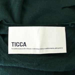 TICCA 22AW クルーネックロングワンピース ロング マキシ 長袖 ウール F 緑 グリーン