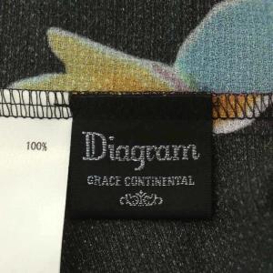 Diagram GRACE CONTINENTAL シフォンプリントブラウス 長袖 プルオーバー シアー Vネック 花柄 フリル 36 黒 マルチカラー ブラック