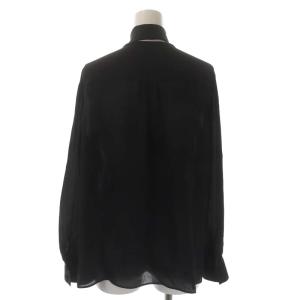 ANAYI 21AW サテンドットヨウリュウボウタイ ブラウス シャツ 長袖 38 黒 ブラック