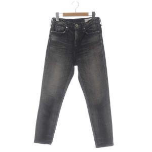 THE MISS LONG LENGTH デニムパンツ ジーンズ テーパード ダメージ加工 23 黒 ブラック