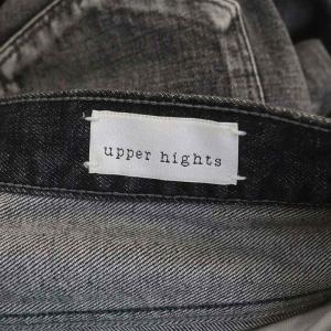 upper hights THE MISS LONG LENGTH デニムパンツ ジーンズ テーパード ダメージ加工 23 黒 ブラック