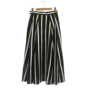 Grace Class レジメンタルタックスカート フレア ロング ストライプ 36 黒 ブラック グレー