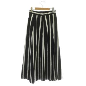 Grace Class レジメンタルタックスカート フレア ロング ストライプ 36 黒 ブラック グレー