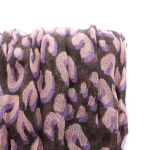 LOUIS VUITTON Stephen Sprouse ストール カシミヤシルク レオパード柄 ブラウン パープル