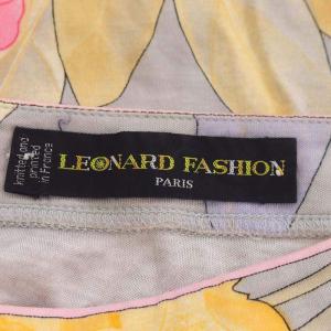 LEONARD ファッション FASHION Tシャツ カットソー 半袖 花柄 M ライトグレー マルチカラー