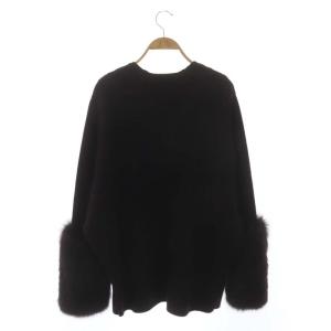Drawer FALL1 7G畔編みフォックスカーディガン パープル
