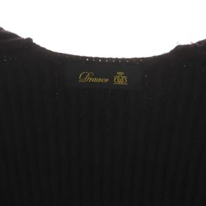 Drawer FALL1 7G畔編みフォックスカーディガン パープル