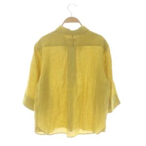 MARGARET HOWELL リネンプルオーバーシャツ 七分袖 2 黄 イエロー
