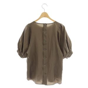 ANAYI ブラウス 半袖 38 茶 ブラウン