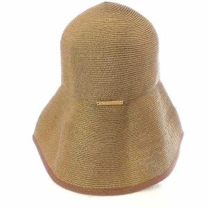Athena New York 帽子 麦わら ペーパーハット つば広 リボンモチーフ ベージュ