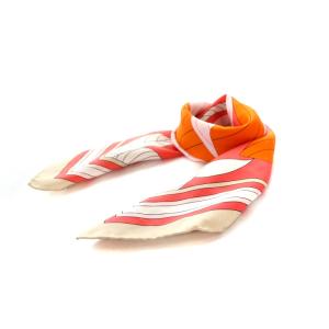 Emilio Pucci スカーフ シルク 絹 ベージュ オレンジ ピンク
