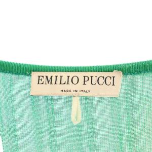 Emilio Pucci ニット カットソー フレンチスリーブ XS 緑 黒 白