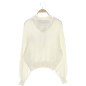 LANVIN en Bleu ワッペン付き フーディ パーカー スウェット プルオーバー 長袖 ラインストーン 38 白 ホワイト