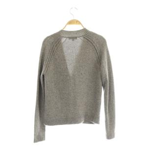Drawer ラメカシミヤ ニットカーディガン Vネック 長袖 2 グレー グレージュ