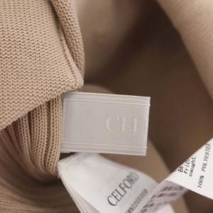 CELFORD ホールガーメントニットワンピース ロング 長袖 ボトルネック 36 オフホワイト ベージュ