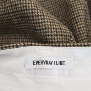 EVERYDAY I LIKE 21AW Slim Flare パンツ フレアパンツ チェック ウール 34 ブラウン ベージュ