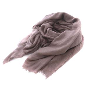 ストール カシミヤ混 フリンジ 大判 ダークピンク