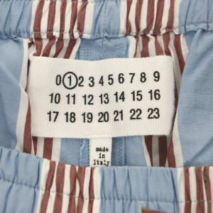 Martin Margiela 1 ストライプ パンツ ストレート イージー 40 水色 白 ボルドー