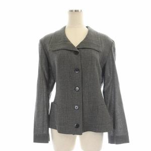 yoshie inaba セットアップ 上下 ジャケット シングル 総裏地 タイトスカート ひざ丈 ウール 11 グレー