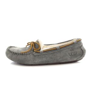 UGG australia DAKOTA モカシンシューズ ムートンシューズ リボン US8 25cm グレー 5612