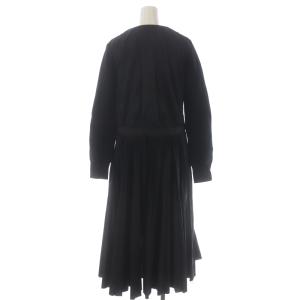 sacai 21年製 ドッキング プリーツ シャツ ワンピース ロング マキシ丈 長袖 1 ブラック