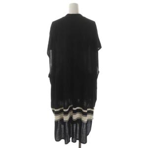 GALERIE VIE クレープコットン オーバーサイズドプルオーバー カーディガン ジレ 半袖 S 黒 生成り エクリュ