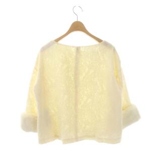 GRACE CONTINENTAL レッキスレーストップ トップス カットソー 七分袖 36 アイボリー