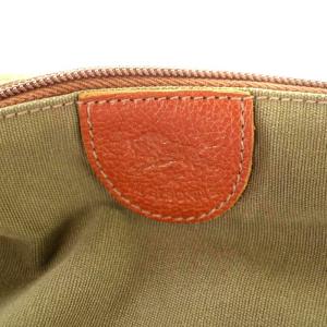 IL BISONTE ショルダーバッグ キャンバス レザー カーキ 茶 ブラウン