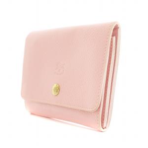 IL BISONTE 二つ折り財布 レザー ロゴ型押し ピンク IL5623DW00901